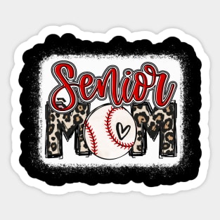 Senior Baseball Mom Leopard Sticker